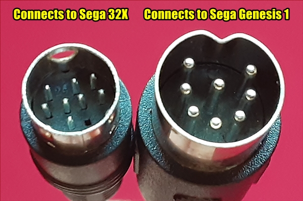 Sega 32X AV Cable & 8 PIN Link Cord for the Sega Genesis 1 Console
