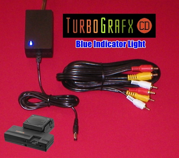 11V AC Adapter W/LED & GOLD AV Cable for Turbo Grafx 16 CD Docking